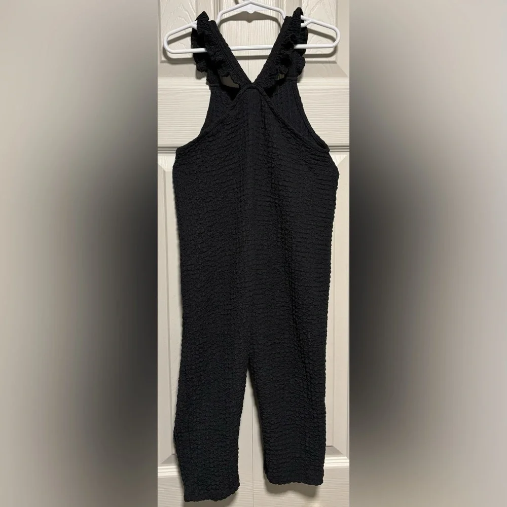 ZARA Girls Textured Jumpsuit/ Overalls with Ruffles